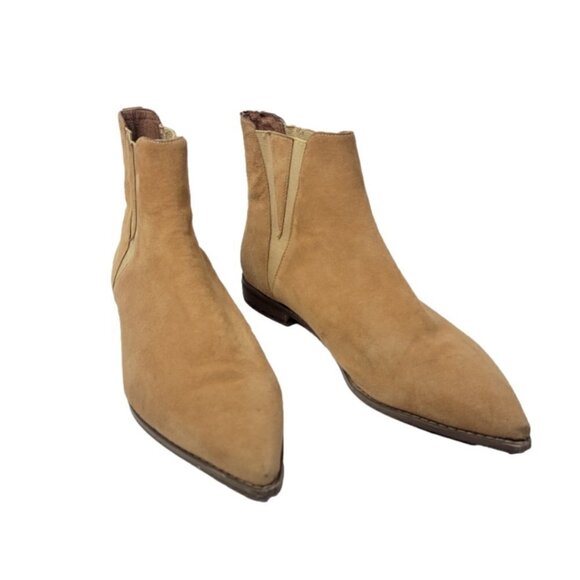 JEFFREY Campbell Suede Ankle Bootie Pointed Toe Camel Color - Picture 1 of 15